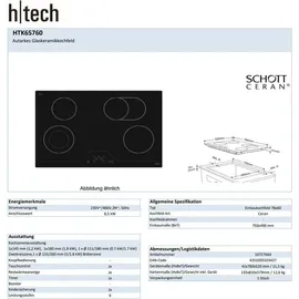 Vestel h|tech Backofen-Set + Glaskeramikkochfeld