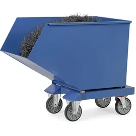 FETRA Muldenkipper Stahl 450 l blau mit Ablasshahn