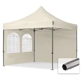 TOOLPORT Faltpavillon 3 x 3 m  inkl. 2 Seitenteile creme 59083