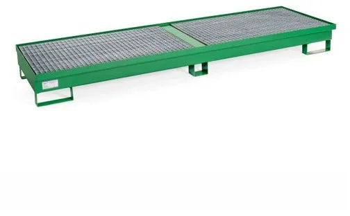 Hardwex Auffangwanne mit Gitterrost, unterfahrbar, Eco-Line, für 4 x 200-l-Fässer, 270 l