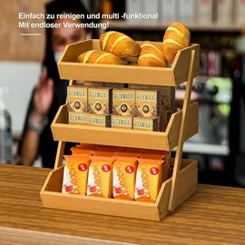 yuanyin Adel Dream Bambus-Obstkorb,3-stöckiger Servierkorb, Obstschale und Snack-Ausstellungsständer, perfekt für Obst, Gemüse Snacks, Haushaltswaren u...