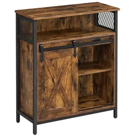 VASAGLE Sideboard 70 x 80 x 30 cm Braun/Schwarz