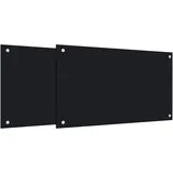 vidaXL Küchenrückwände 2 Stk. Schwarz 70x60 cm Hartglas