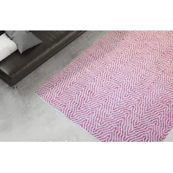 Teppich CALO-DELUXE "Luba 433" Gr. 4, pink, B:160cm H:7mm L:230cm, Baumwolle, Teppiche, reine Baumwolle, handgewebt, Wohnzimmer, Kinderzimmer