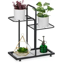 Relaxdays Pflanzenständer 50,5 x 44 x 22 cm Schwarz