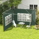 2er-set Seitenteile Für Pavillon 3x3/3x4 M, Seitenwand Mit Fenster, Wasserdicht Grün
