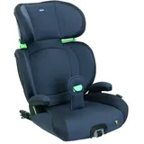 Chicco Quizy i-Size, Kindersitz 3-12 Jahre (100-150 cm), Mit Isofix-System, mit Liegeposition, Höhenverstellbar, mit gepolsterten Armlehnen und komfortablem Sitz, (15-36 kg), Gruppe 1/2/3, Blau