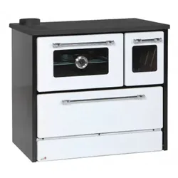 EEK A+ Küchenofen Holzherd 701-G Omega weiß, linke Version - 9,18 kW
