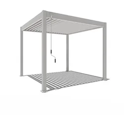 Weide Classic | Pergola Aluminium freistehend | 3 x 3 M | Lamellendach Ivory Sand