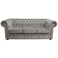 JVmoebel Chesterfield-Sofa, Chesterfield Design Luxus Polster Sofa Couch grau