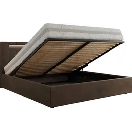mks möbel Polsterbett GOLD 5 CLASSIC 140/200 - Braun Velvet - Multipocket-Matratze
