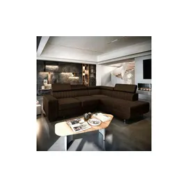 masseno Eckcouch Polyester 3-Sitzer Braun