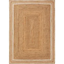 benuta Kunstloft Teppich, Weiß, Naturmaterialien, Beton Optik, Rechteckig, 160x1 cm, Gots, für Fußbodenheizung geeignet, Teppiche & Böden, Teppiche