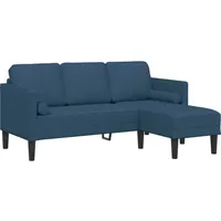 vidaXL Sofa 3-Sitzer L-Form Blau 160 cm Stoff