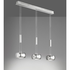 Fischer & Honsel LED-Hängeleuchte Colette, dreiflammig chrom/nickel