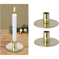 Novaliv Kerzenhalter 2er-Set Metall Gold