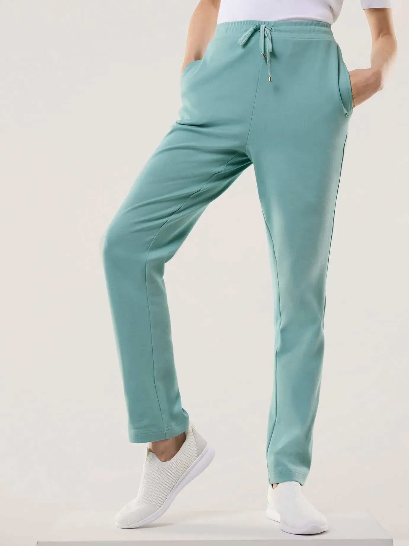 Walbusch Damen Baumwollstretch Hose Grün