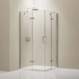 Bernstein Eckdusche mit Drehtür Eckeinstieg Dusche EX809 - Nano ESG-Sicherheitsglas - 90 x 90 x 195 cm