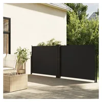 vidaXL Seitenmarkise Ausziehbar Schwarz 120x600 cm