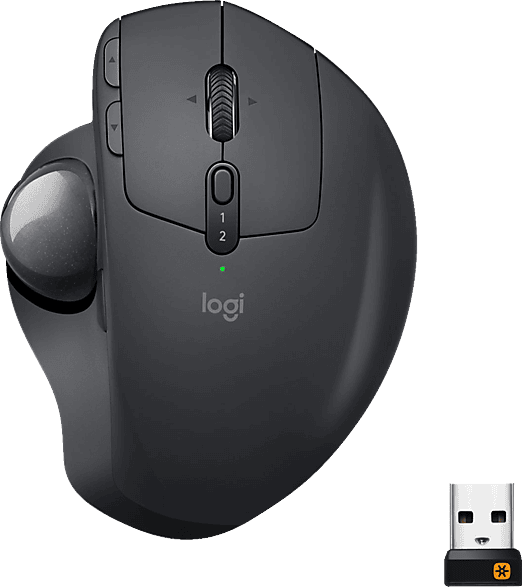 LOGITECH MX ERGO, ergonomisches Design, Advanced Wireless Trackball Maus, Schwarz