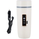 Wasserkocher Reise Wasserkocher 24V 350ml Schneller Wasserkocher Doppelschichtige Edelstahl-Thermoskanne für Milch, Kaffee und Teezubereitung (140W weiß)