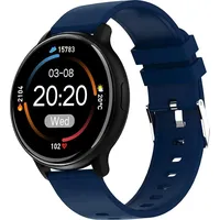 Smartwatch für Damen, Herren, ultradünn, bunt, Herzfrequenzüberwachung, 24 Stunden, Musiksteuerung, Bluetooth, Übungsmodus Stoppuhr fur Android... - Blau