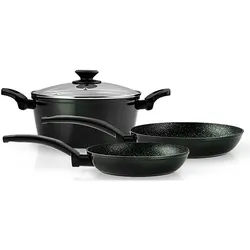 FAGOR 4-teiliges Induktionskochgeschirr, PFOA-frei, Antihaftbeschichtung, geschmiedetes Aluminium, schwarz Töpfe Kasserolle 81BAFGVIV04.