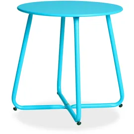 Homestyle4u Beistelltisch Rund in Blau 45 cm