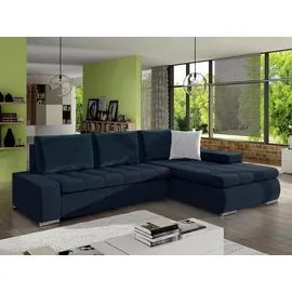 Mirjan24 Ecksofa Dunkelblau, Textil, 5-Sitzer, L-Form,Rechteckig, 265x185 cm, Wohnzimmer, Sofas + Couches, Wohnlandschaften, Ecksofas