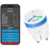 NOUS Tasmota Steckdose A8T, Kleinste Wlan ESP32 smart plug, 10A mini wifi steckdosen mit stromverbrauch stromzähler, zeitschaltuhr, Kompatibel mit Matter, Alexa, Google Home Assistant, MQTT,