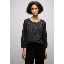 STREET ONE Langarmbluse mit Folienprint Schwarz 34