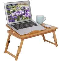 Laptop Schreibtisch, Höhenverstellbar Bambus Notebooktisch Frühstück Serving Bett Tablett, Faltbare Tragbare Laptoptisch mit Schublade für Betttisch