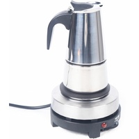 SHZICMY Espressokocher Elektrisch Kaffeekocher Mokkakanne aus Edelstahl, 4 Tassen Kaffekannen Espresso Kocher mit Elektroherd 200 ml