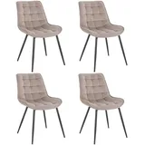 Home Deluxe Polsterstuhl IKALO Samt hellbraun 4er Set