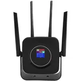 4G LTE CPE WLAN Router, Tragbarer Reise Router mit SIM Kartensteckplatz, 300 Mbit/s Mobiler WLAN Hotspot Router mit 4 5 dBi Antennen für Reisen zu Hause, Im LKW, Im Wohnmobil