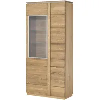 99rooms Marengo II Vitrine Massivholz Eiche Rustikal ohne LED-Beleuchtung