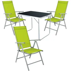 4-tlg Camping Set Gartenmöbel Campingtisch + 3 Klappstuhl