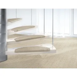 Stufenmatte DEKOWE "Mara S2", grau (kieselgrau), B:25cm H:5mm L:65cm, Sisal, Teppiche, 100% Sisal, große Farbauswahl, selbstklebend, auch als Set 15 Stück