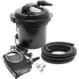 Wiltec SunSun CPF-280 SET bis 8000l 11W UVC NEO3800 Pumpe Schlauch Teichfilterset