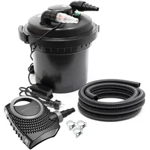 Wiltec SunSun CPF-280 SET bis 8000l 11W UVC NEO3800 Pumpe Schlauch Teichfilterset