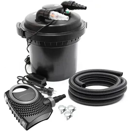 Wiltec SunSun CPF-280 SET bis 8000l 11W UVC NEO3800 Pumpe Schlauch Teichfilterset