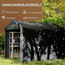 Outsunny Outsunny-Gerätezelt-220L x 157B x 165H cm-Schwarz