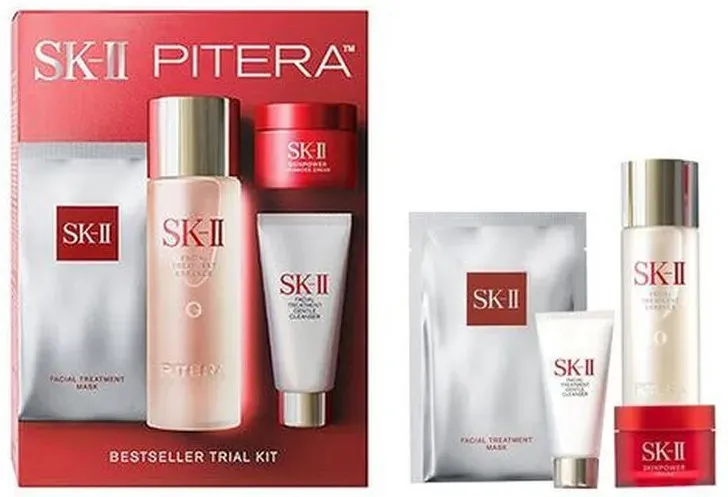 SKII Neues Erlebnis 4er-Set (Essenz 75ml+Feuchtigkeitscreme 15ml+Reinigung 20g+Maske 1 Stück)