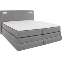 Collection AB Boxspringbett COLLECTION AB "Ninoni", grau (hellgrau), B:195cm L:210cm, Komplettbetten, Boxspringbett, inkl. Bettkasten, Topper und wahlweise mit LED-Beleuchtung