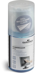 DURABLE Screenclean Reinigungsspray mit Mikrofasertuch 582300 , 1 Set = 200 ml – Spray + 1 Mikrofasertuch