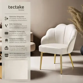 Tectake tectake® Cocktailsessel, gepolstert, mit Samtbezug, runde, pulverbeschichtete Stahlbeine, 66 x 62 x 80,5 cm