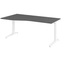 Bümö Schreibtisch höhenverstellbar 180x100 cm, in Graphit, weiß -