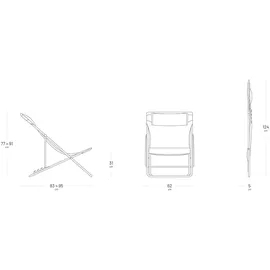 Lafuma Maxi Transat Liegestuhl 62 x 76 x 91 cm grau