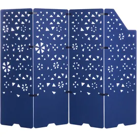 Beliani Raumteiler 240 x 180 cm Marineblau