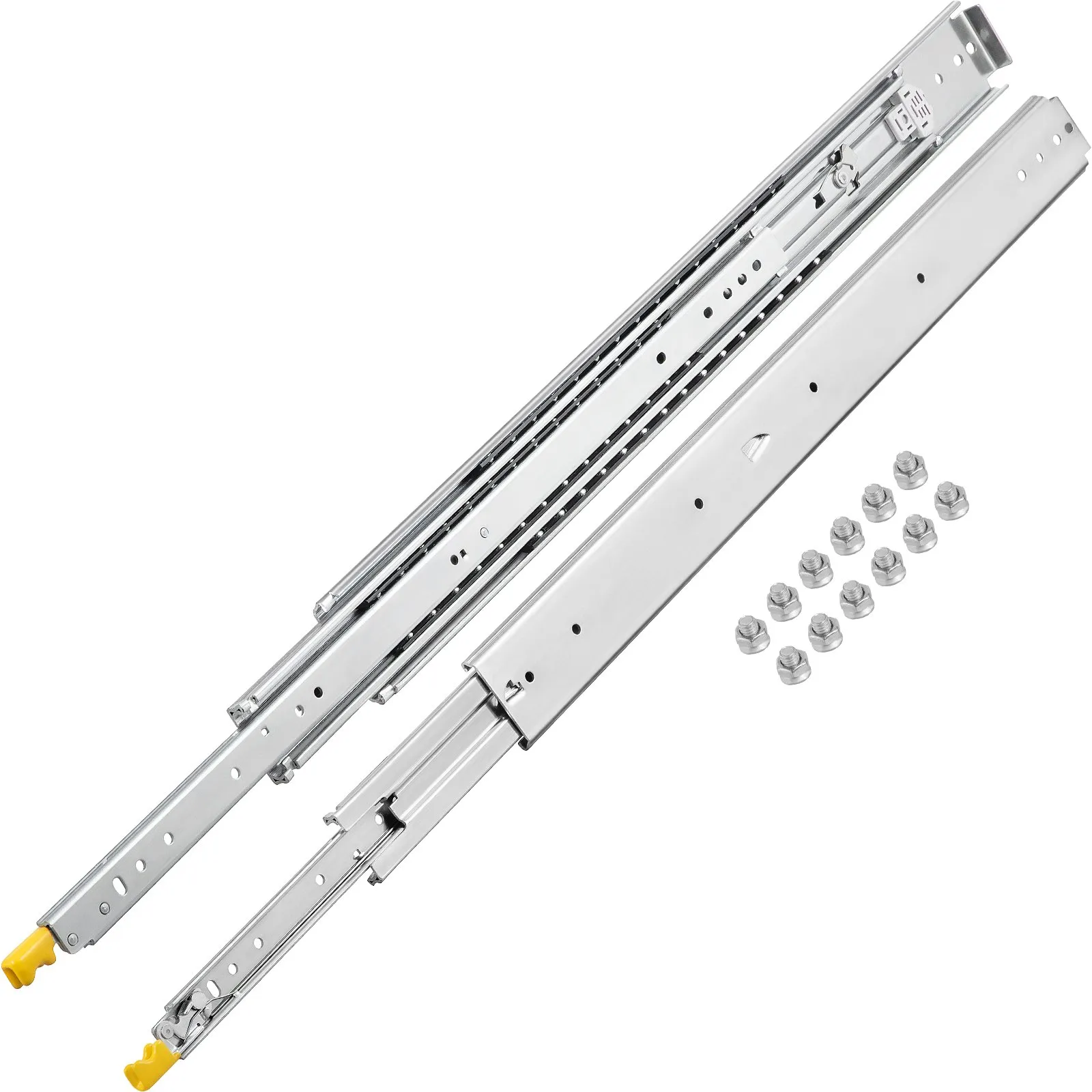 VEVOR Schubladenschienen Schulbladenauszug 2er Set 225kg Belastbarkeit Schubladen Schienensystem 86,4-172,7cm Schubladenführungen Kaltgewalzter